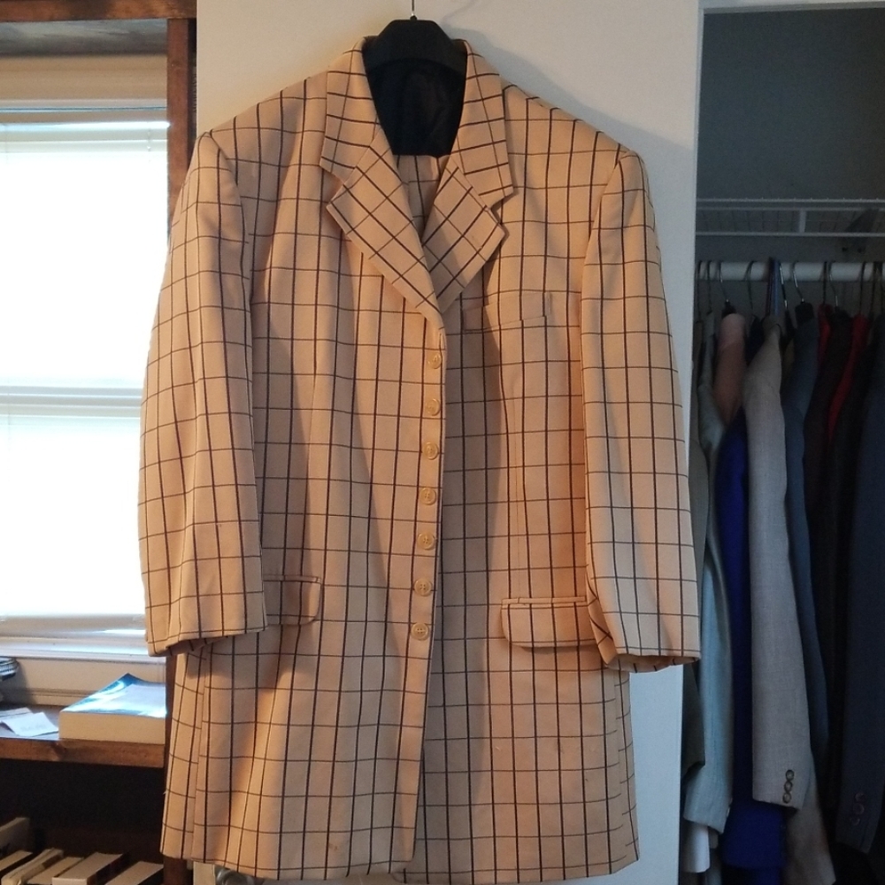 48L Yellow suit w/ Blue Plaid stripes